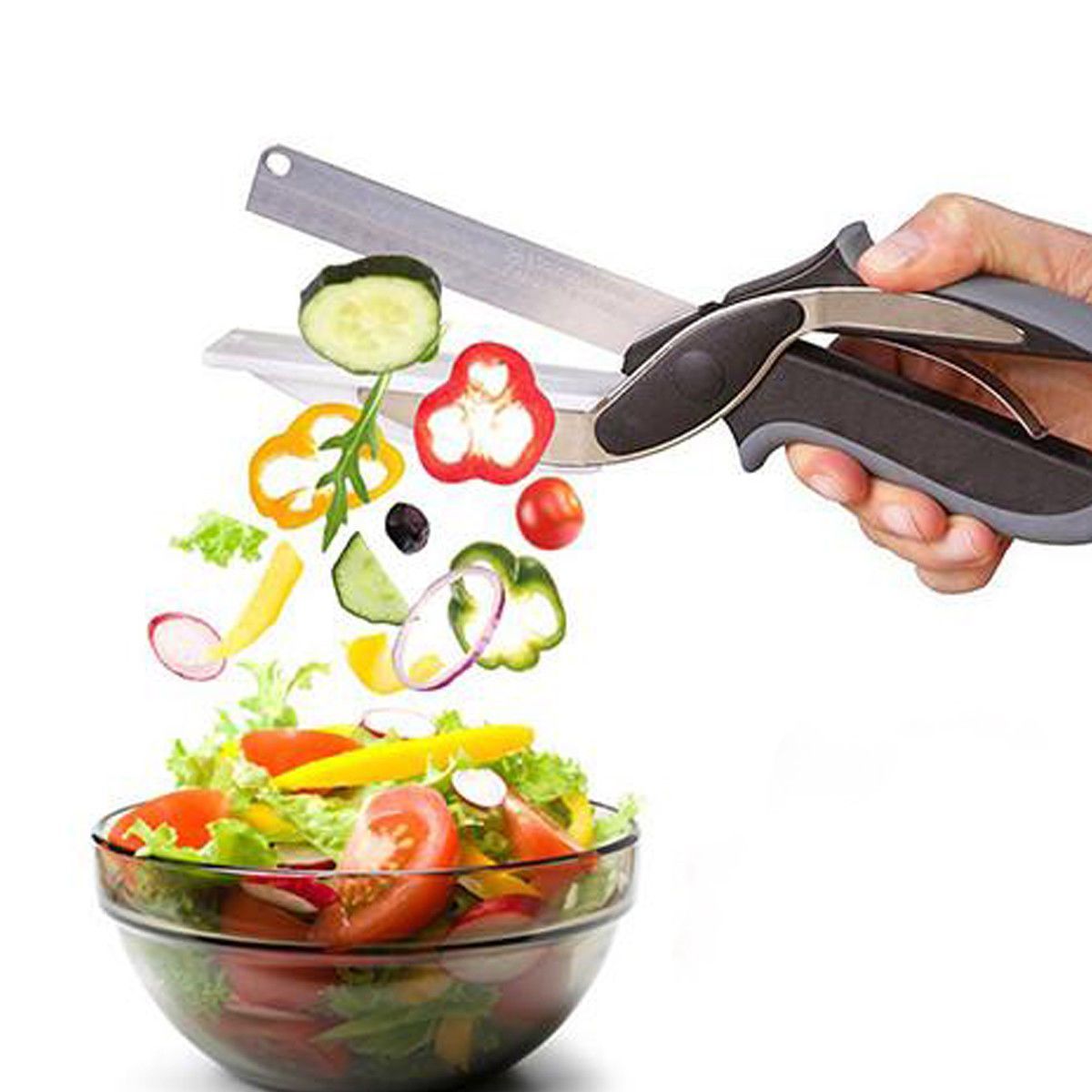 Clever Cutter 2-in-1 Knife & Cutting Board Kitchen Scissors Chop / Slicer  Cutter