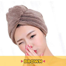 Load image into Gallery viewer, Rapid Hair Drying Microfiber Towel For Curly & All Hair Super Absorbent towel wrap with button