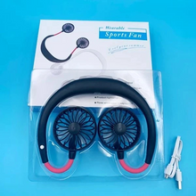 Load image into Gallery viewer, Portable Hanging Neck Sports Fan - Mini USB Portable Neckband With Rechargeable Battery Small Air Cooler Conditioner
