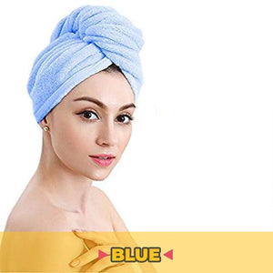 Rapid Hair Drying Microfiber Towel For Curly & All Hair Super Absorbent towel wrap with button