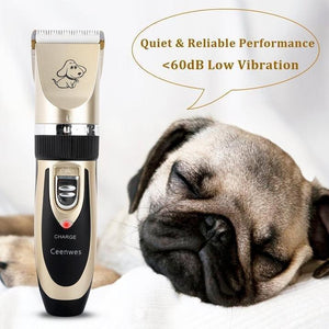 Noise-Free Design Pet Hair Clipper - Rechargeable Dog Trimmer Animal Grooming Cat Cutter Machine Shaver Electric Scissor Remover Haircut